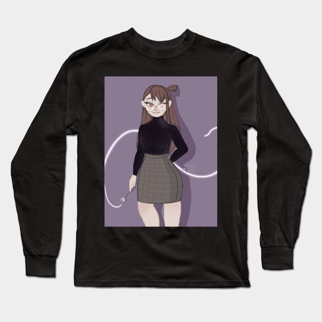 Dark Academia Style Akko Long Sleeve T-Shirt by Joart_a